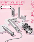 Airshot, All in 1 Hair Multi-styler | 8 Attachments | Curl, Smooth, Dry, Blow, Volume